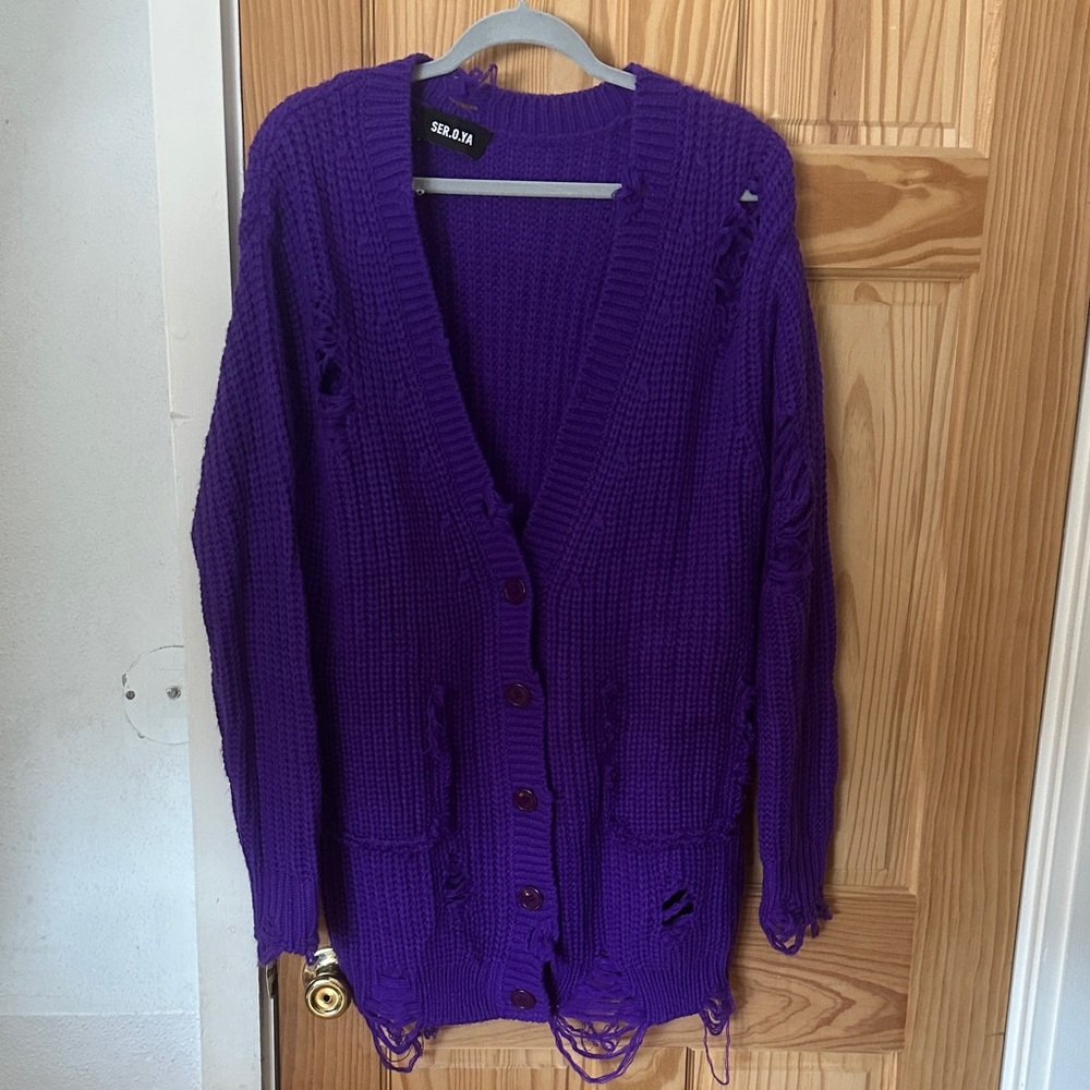 SER.O.YA grape Purple Women's Cardigan - Picture 4 of 4